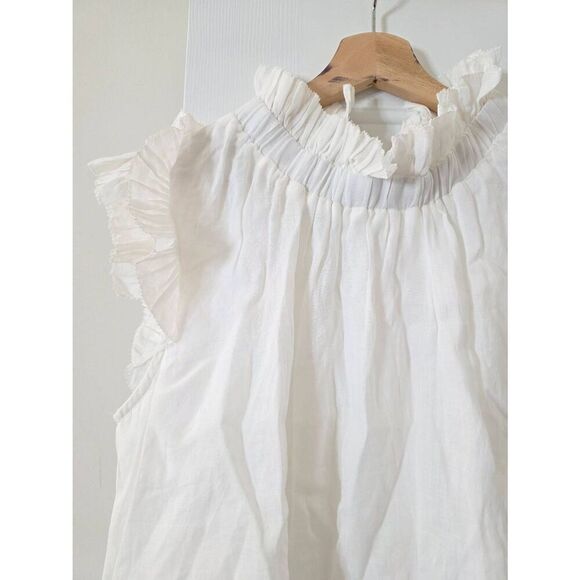 Sea New York Ramie Flutter Sleeve Top In White - Picture 3 of 8